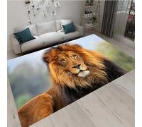 Lion Animalier Tapis De Salon Impression 3D 60 X 120 Cm - Paillasson D'Intérieur - Doux Au Toucher - Lavable - Antitache, Ne Perd Pas Ses Poils : Respectueux De L'Nnement, Antidérapant - -97573774230