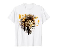 Lion Artwork Arbre coloré Motif lion T-Shirt