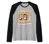 Lion Ass Cheetah My Ex's 3 Spirit Animals Divorce - Manche Raglan
