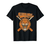 Lion avec Couronne et battes de Baseball Pays-Bas Vintage Sport T-Shirt