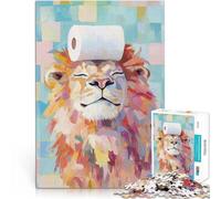 Lion avec du Papier Toilette Puzzle 1000 pièces pour Adultes Jouets à Faire soi-même est idéal comme Cadeau pour Toute la Famille 38x26cm