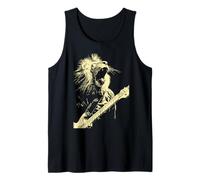Lion avec Guitare à Bascule Guitariste Animal Punk Grunge Graphique Débardeur
