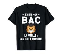 Lion Bac par Ici Monnaie réussite diplôme Baccalauréat T-Shirt