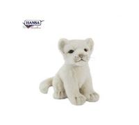 Lion Blanc Bébé Assis 18 Cm