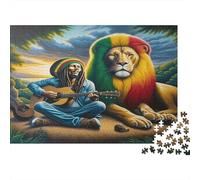 Lion Bob Marley Puzzles 1000 Pièces Papier recyclé pour Adultes Puzzle pour Adultes Impossible Difficile Stimulant Excellente idée Cadeau pour Hommes et pour Femmes 38x26cm/1000pcs