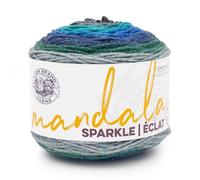 Lion Brand - Mandala Sparkle -1 pelote de fil multicolore et étincelant pour tricot, crochet et artisanat, modèle Volan