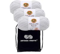 Lion Brand ressemble Butta Pale Grey 215-149 (3-Skeins - Mme lot de teinture) Moyens Polyester Medium # 4 crochet et tricot avec un sac de