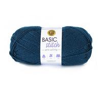 Lion Brand Yarn Basic Stitch Fil anti-boulochage pour tricot, crochet et travaux manuels, bleu acier