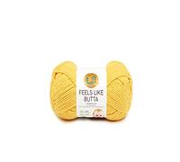 Lion Brand Yarn Company 215-157 Feels Like Butta, jaune, une écheveau.