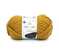 Lion Brand Yarn Company Deux baguettes : fil Hue + Me, moutarde