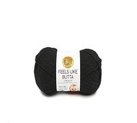 Lion Brand Yarn Company Feels Like Butta Pelote de fils à tricoter en polyester Noir 17,78 x 6,35 x 6,35 cm
