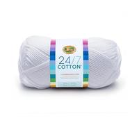 Lion Brand Yarn Company Fil de Coton, 100% Coton, Blanc