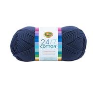 Lion Brand Yarn Company Fil de Coton, 100% Coton, Bleu Marine
