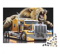 Lion Camion Hybride 1000 Pièce Carton Robuste Jeu De Puzzle Couple Partenaires Formation De Concentration Idée Cadeau 38x26cm/1000pcs