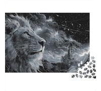 Lion Castle Thunderstorm Puzzle 1000 Pièces Educa Jouet en Bois Cadeau Unique Décoration Intérieure Jeu Éducatif Challenge Toy Adultes Et Enfants À Partir De 14 Ans 70x50cm/1000pcs
