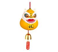 Lion chinois traditionnel - de danse du lion chinois | Ornements de lion de style chinois pour sapin de Noël avec cloche | traditionnel de mots de bénédiction interchangeables pour