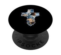 Lion chrétien de Juda Croix Sauveur Écriture Religieuse PopSockets PopGrip Adhésif