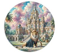 Lion Circulaire Puzzles Convient pour Adultes Et Enfants 1000 Pièces bête Fun Défiant Jeu Éducatif Unique Toy (67.5x67.5cm)