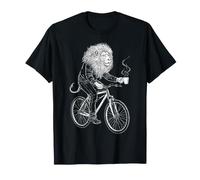 Lion Coffee Graphic Vélo Motif T-Shirt