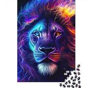 Lion Coloré Puzzle 1000 Pièces Papier pour Adultes Effet Lumineux Jeu de Puzzle 1000 Pièces Détente Cadeau Famille 38x26cm/1000pcs