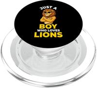 Lion Cool avec Lunettes de Soleil Just A Boy Who Loves Lions PopSockets PopGrip pour MagSafe
