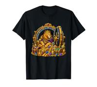 Lion couronné majestueux sur trésor doré T-Shirt