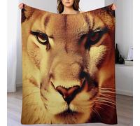 Lion Couverture Duveteuse Douce Légère Couvertures en Peluche Souple pour Lit Sofa Canapé-lit 130×180cm