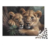 Lion Cubs se reposant Puzzle 1000 Pièces Papier Écologique pour Enfants Débutants, Puzzle Ultra-Difficile, Amusement Après École, Puzzle Top Noté pour Jeunes Apprenants 38x26cm/1000pcs