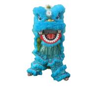 Lion Dance Mascot Costume for 5-12 Age Party Carnival Festival - 14 Inch Chinese Traditional Dragon And Lion Dance(Light Blue)