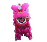 Lion Dance Mascot Costume for 5-12 Age Party Carnival Festival - 14 Inch Chinese Traditional Dragon And Lion Dance(Rose Red)