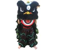 Lion Dance Mascot Costume for 5-12 Age Party Carnival Festival - 14 Inch Chinese Traditional Dragon And Lion Dance(Black)