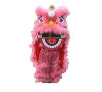 Lion Dance Mascot Costume for 5-12 Age Party Carnival Festival - 14 Inch Chinese Traditional Dragon And Lion Dance(Pink)