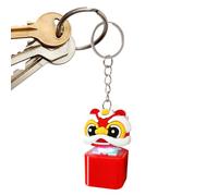 Lion Dance Porte-clés Fidget Toy - Clavier interactif Clicker Bag Pendentif | Jouet mécanique portatif de Fidget de Clicker pour le soulagement du stress | Breloque de danse du lion durable pour l'éco