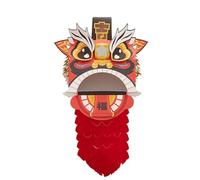 Lion Danse DIY Tête Kit Artisanat Papier Décoration Festive Créativité Manuelle Apprentissage Convient Aux Célébrations Culturelles Ateliers Enfants, Rouge