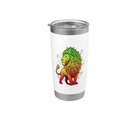 Lion de Juda avec note de musique crinière et corbeau Gobelet isotherme en acier inoxydable double paroi