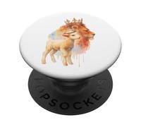 Lion de Juda et agneau de Dieu fort et paisible PopSockets PopGrip Adhésif