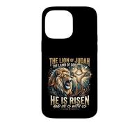 Lion de Juda, Il est ressuscité, Croix, Foi sur la Peur Coque pour iPhone 14 Pro Max