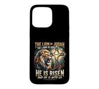 Lion de Juda, Il est ressuscité, Croix, Foi sur la Peur Coque pour iPhone 15 Pro Max