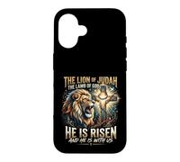 Lion de Juda, Il est ressuscité, Croix, Foi sur la Peur Coque pour iPhone 16