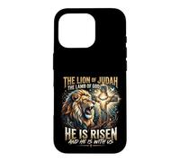 Lion de Juda, Il est ressuscité, Croix, Foi sur la Peur Coque pour iPhone 16 Pro