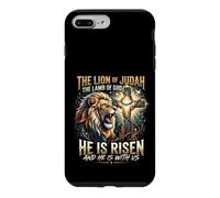 Lion de Juda, Il est ressuscité, Croix, Foi sur la Peur Coque pour iPhone 7 Plus/8 Plus