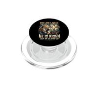 Lion de Juda, Il est ressuscité, Croix, Foi sur la Peur PopSockets PopGrip pour MagSafe