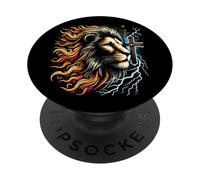 Lion de Juda Jésus Le Messie Foi chrétienne PopSockets PopGrip Adhésif