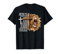 Lion de Juda Jésus Mon Roi Culte Chrétien Verse Bible T-Shirt