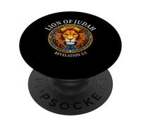 Lion de Juda Révélation Verse Bible Vitrail Art PopSockets PopGrip Adhésif