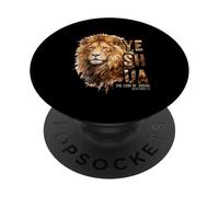 Lion de Juda Yeshua Fils de Yahweh Foi Jésus chrétien PopSockets PopGrip Adhésif