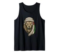 Lion de Palestine avec écharpe Arabe Kufiya Palestinian Pride Débardeur