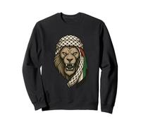 Lion de Palestine avec écharpe Arabe Kufiya Palestinian Pride Sweatshirt