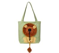 Lion Design Canvas Pet Carrier Head Out Épaule Fourre-Tout pour Petits | Sac à main 100 % coton pour lapins, sangle élargie, Clip de sécurité intérieur respirant