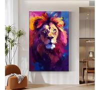Lion Diamond Painting Adulte, Diamant Painting Animal Motif avec Accessoires, 5D Peinture Diamant Adulte Full Strass Point de Croix Kits, DIY Activité Manuelle Débutant, Cadeau Femme 30x40cm 0M-734